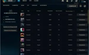 Conta bronze 1 com 20 champs e 1 skin