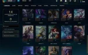 Conta ouro 4 com 30 Champs e 2 Skins + 2 Fragmentos