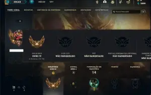 Conta ouro 4 com 30 Champs e 2 Skins + 2 Fragmentos