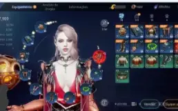 Personagem MIR4 Soturna, nível 82 poder 119k e subindo.