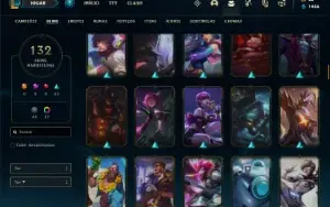 Conta bronze 4 com TODOS os champs e 132 Skins + 8 Prestigio