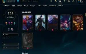 Conta bronze 4 com TODOS os champs e 132 Skins + 8 Prestigio