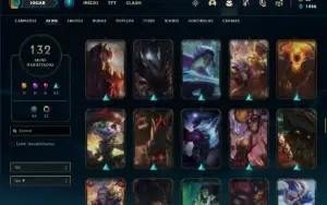 Conta bronze 4 com TODOS os champs e 132 Skins + 8 Prestigio