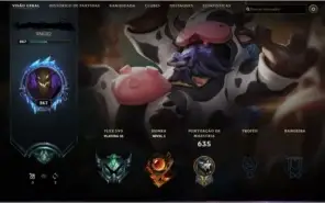 Conta lol 101 skins, diamante 4 na season 8. Atual: plat 4