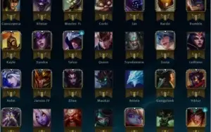 Conta MESTRE 150PDL+ 63 champions e 32 skins.