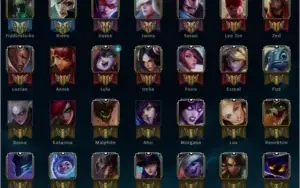 Conta MESTRE 150PDL+ 63 champions e 32 skins.