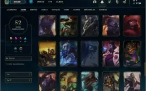 Conta ouro 4 com 52 skins e 70 champs