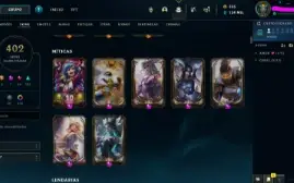Conta Lol Diamante Iv - Lvl 647 - 402 Skins e muito mais!!