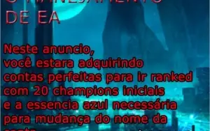 SMURF LOL ULTRA VIP UNRANKED (VOCÊ SERA O PRIMEIRO DONO)