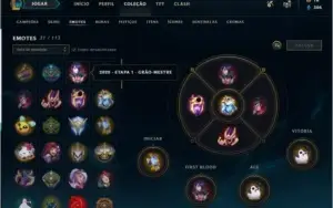 CONTA LOL D1 - 124 CHAMP - 85 SKINS - GRÃO MESTRE 2020