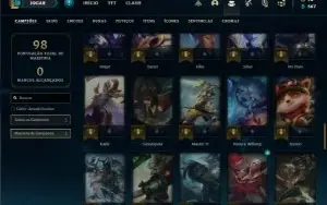 Conta prata 4 com 72 Champs e 42 skins (Criada em 2012)