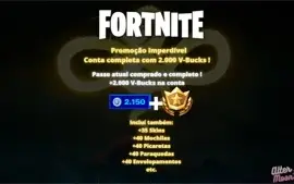 (Promoção) CONTA FORTNITE ACOMPANHADA DE 2.000 V-BUCKS RARA