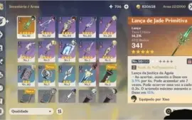 Conta Ar28 , com Xiao + 2 lança de jade