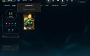 Conta Rara com Rammus Rei, Kayle Juiza e Skins Vitoriosas