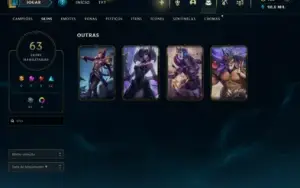 Conta Rara com Rammus Rei, Kayle Juiza e Skins Vitoriosas