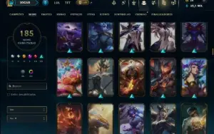 Unranked com 150 Champs e 185 Skins ( MID / TOP / JG )