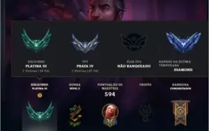 conta do lol foi d4 season passada lvl 711 tem 207 skins