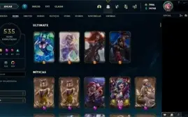 Conta com 534 skins, todos champ, todos emotes
