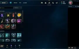 Conta com 534 skins, todos champ, todos emotes