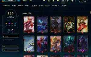 Conta Main Adc, Com 310 Skins Prestigio Do Ez