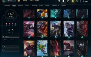 Conta diamante 4 com 155 Champs e 167 Skins + 7 Vitoriosas