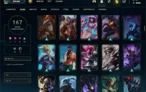 Conta diamante 4 com 155 Champs e 167 Skins + 7 Vitoriosas