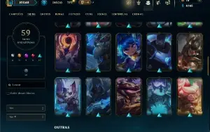 Unranked com 90 Champs e 59 Skins