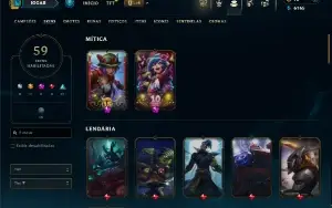 Unranked com 90 Champs e 59 Skins