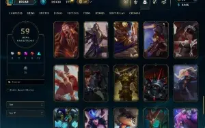 Unranked com 90 Champs e 59 Skins