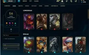 Conta prata 2 com 74 Champs e 56 Skins
