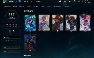 Conta ouro 4 com TODOS os champs e 581 Skins + 8 Prestigios