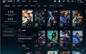 Conta ouro 4 com TODOS os champs e 581 Skins + 8 Prestigios