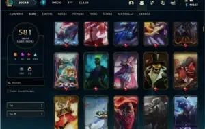 Conta ouro 4 com TODOS os champs e 581 Skins + 8 Prestigios