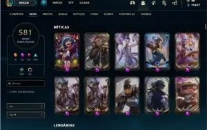 Conta ouro 4 com TODOS os champs e 581 Skins + 8 Prestigios