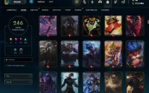 Ouro 3 com TODOS os champs e 246 Skins + 113 Cromas