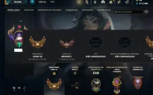 Ouro 3 com TODOS os champs e 246 Skins + 113 Cromas