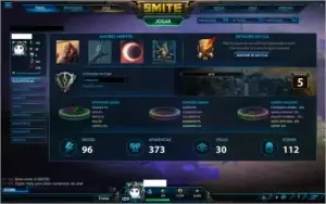 Conta Smite, 373 skins, Anubis e Uller Tier 5 skins