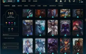 Conta prata 1 com TODOS os champs e 185 Skins + 1350 RP