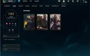 Conta prata 1 com TODOS os champs e 185 Skins + 1350 RP