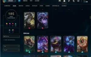 Conta prata 1 com TODOS os champs e 185 Skins + 1350 RP