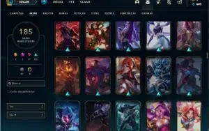 Conta prata 1 com TODOS os champs e 185 Skins + 1350 RP