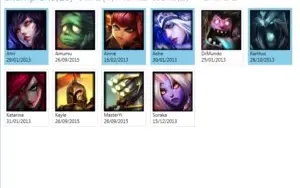 CONTA LOL LV14 COM 7 SKINS