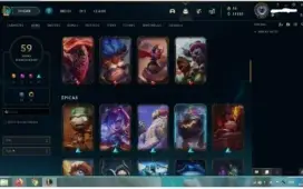 Conta de League of Legends lvl 180, Plat 4
