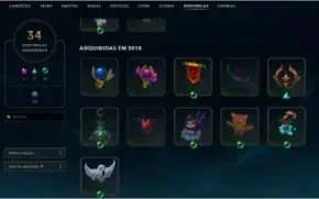 Conta lol 198 skins diamante desde a season 6
