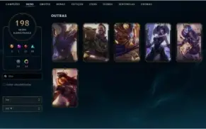 Conta lol 198 skins diamante desde a season 6
