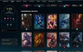 Conta LoL 2012 120 skins