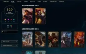 Conta LoL 2012 120 skins