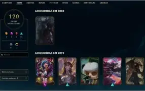 Conta LoL 2012 120 skins
