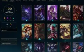 Conta LoL 2012 120 skins