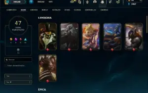 Prata 2 com 75 Champs e 47 Skins + 4 Espolios